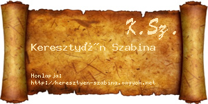 Keresztyén Szabina névjegykártya