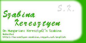 szabina keresztyen business card
